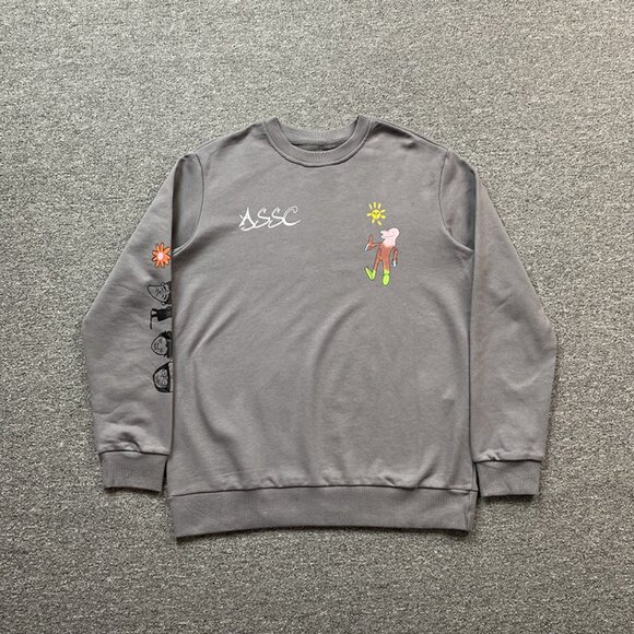 Anti Social Social Club Gray Sweatshirt With Cartoon Print - Picture 1 of 6